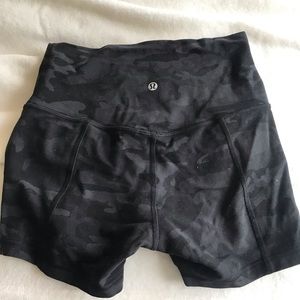 LuLuLemon Black Camo Shorts